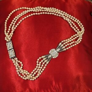 Rare Vintage 1950s Triple-Strand Pearl Necklace - Estate Piece